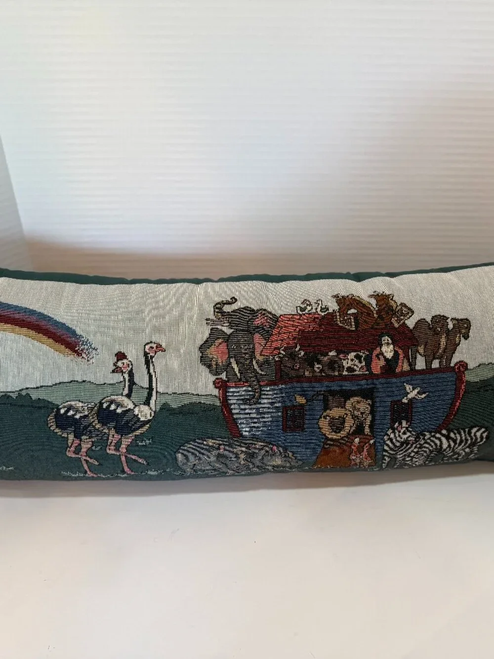 Vintage Noahs’s Ark Tapestry Large Bolster style Pillow